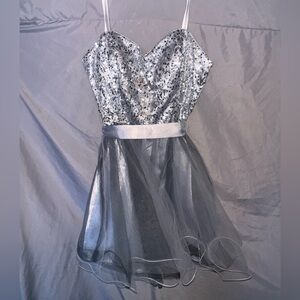 Deb Silver Sequin Dress